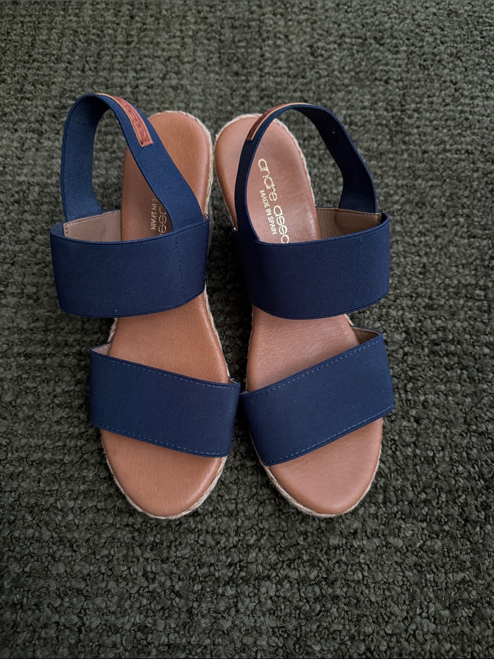Andre Assous Navy Sandals Minimalist Design